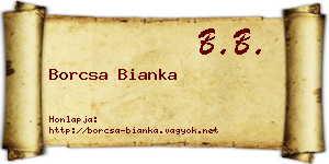 Borcsa Bianka névjegykártya