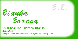 bianka borcsa business card